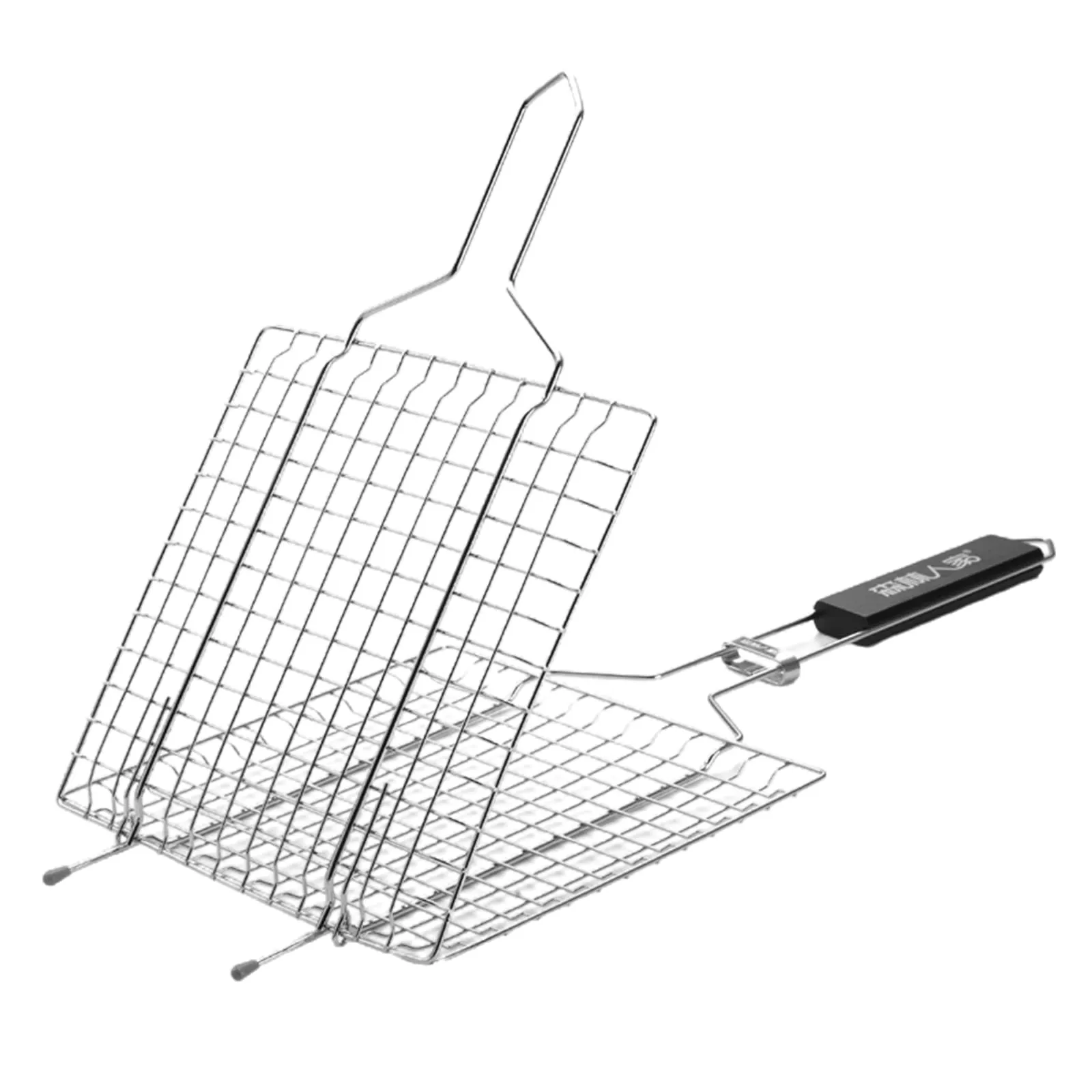 Grilling Rack with Foldable Handle, 8.46x9.06in Sausage Basket, Durable Metal Cooking Tool