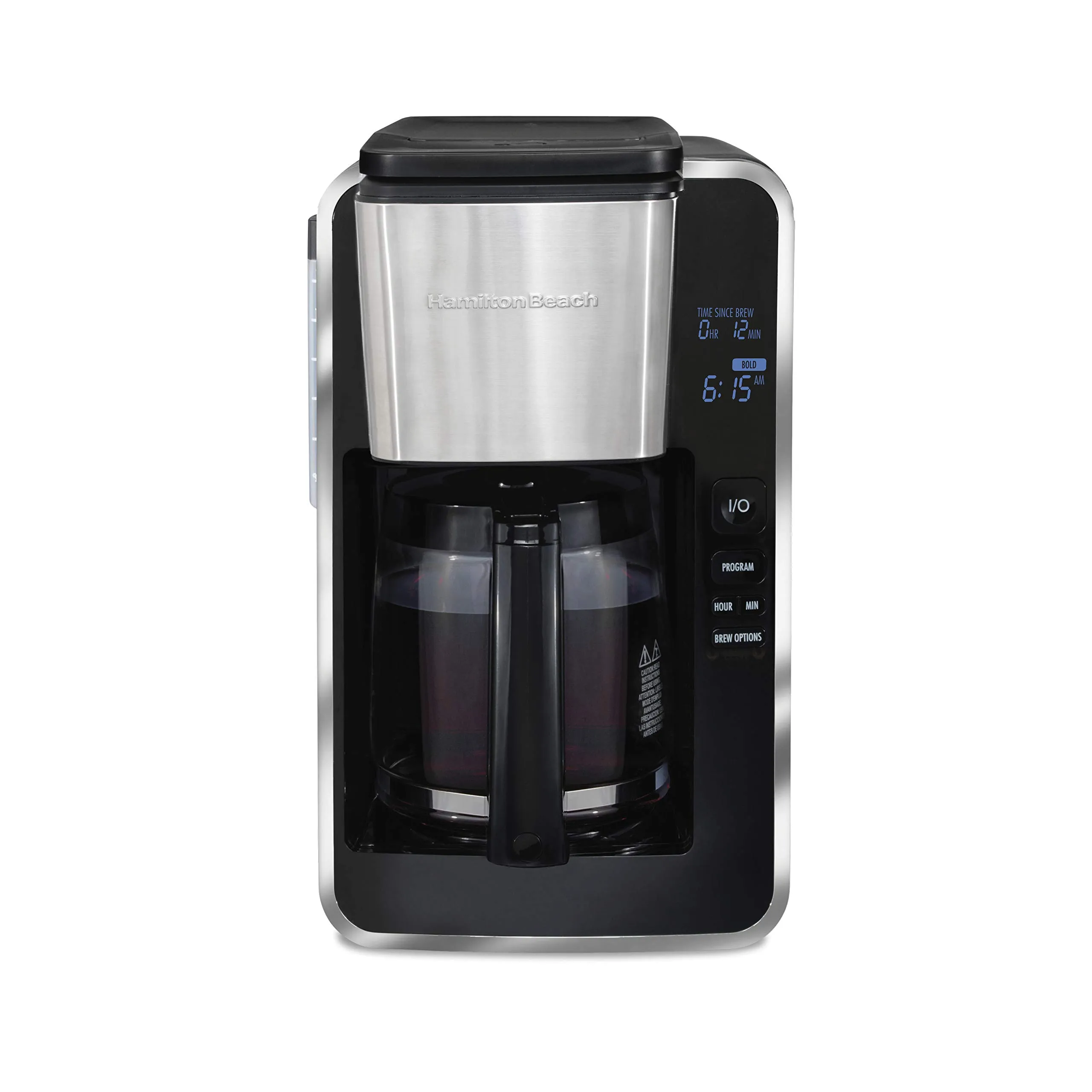 Hamilton Beach 12 Cup Programmable Coffee Maker Black with Stainless & Chrome Accents