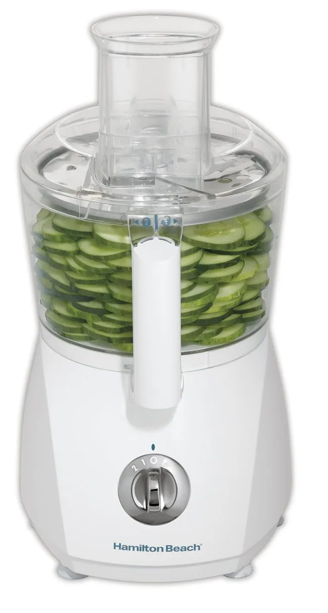 Hamilton Beach 500-Watt Food Processor, 10-Cup Capacity, White, Dishwasher-Safe Bowl