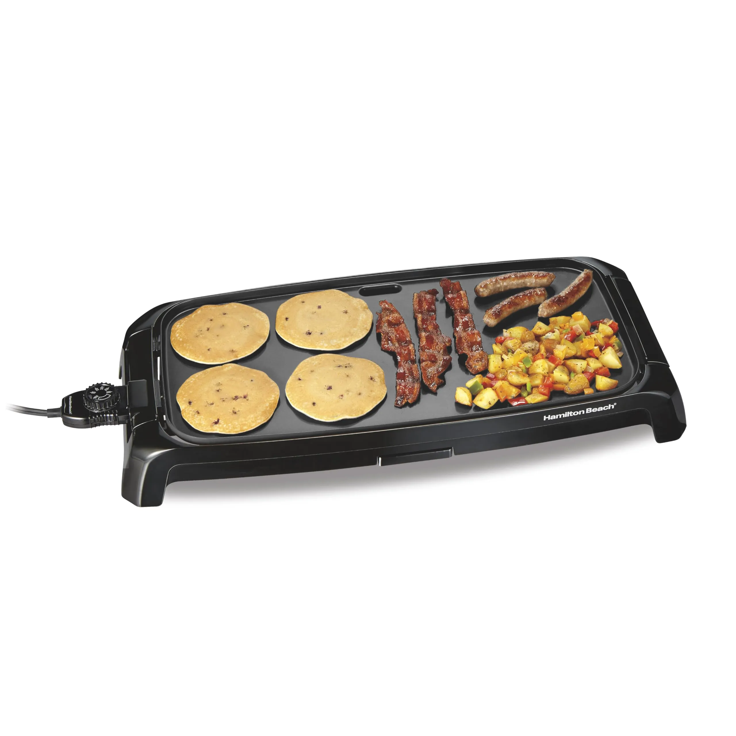 Hamilton Beach Electric Griddle 200 Sq. In. with Adjustable Temperature, Nonstick Durathon Surface