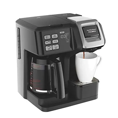 Hamilton Beach FlexBrew Coffee Maker, Single Serve & Full Pot, Programmable, K-Cup Compatible, Black