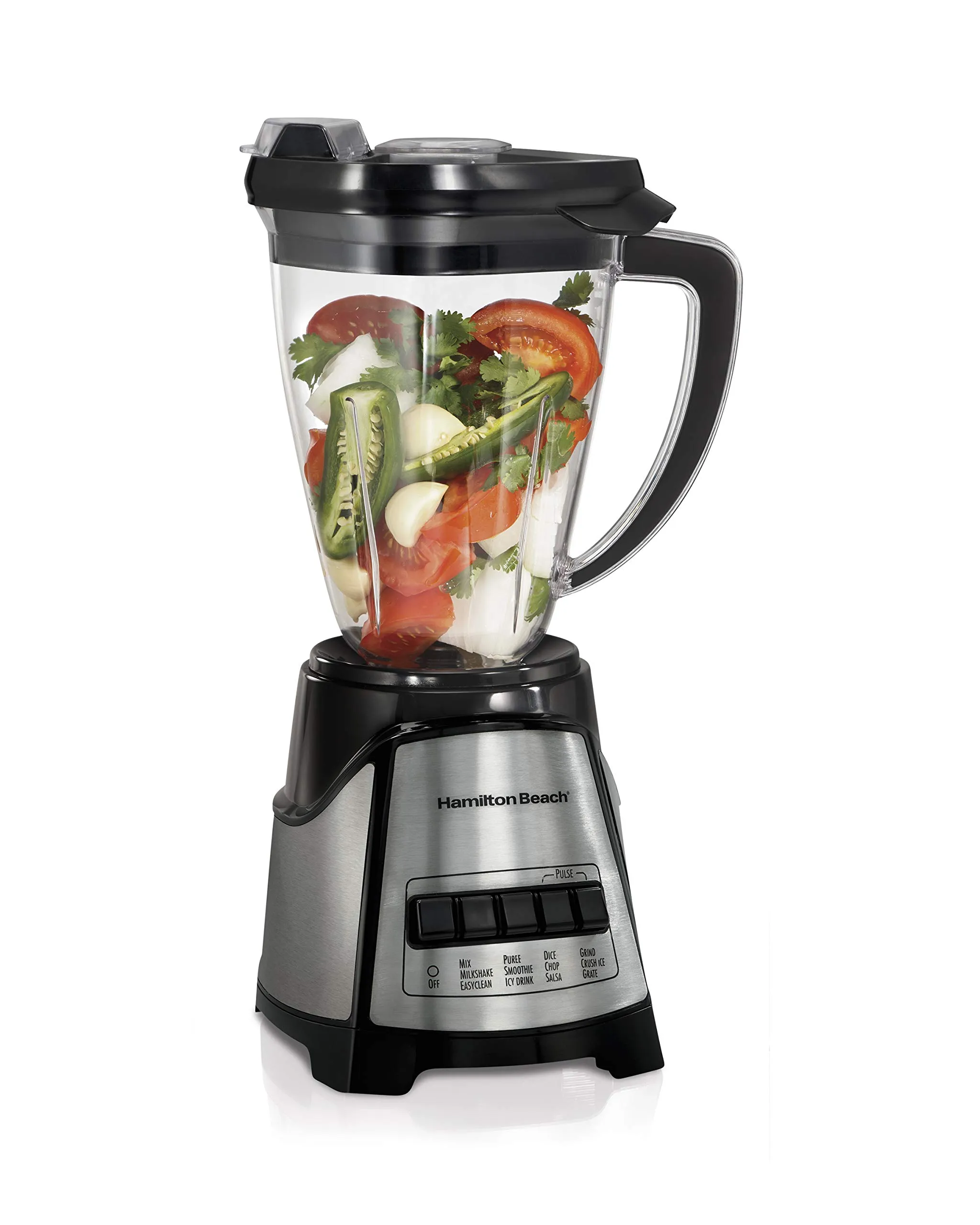 Hamilton Beach MultiBlend Blender & Food Chopper, 48oz Tritan Jar, 4 Functions, Black (58159)