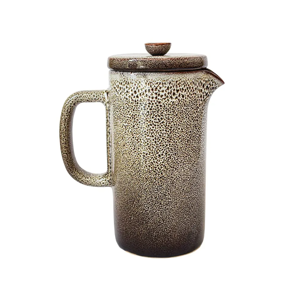 Handmade Ceramic French Press Balam 1L - Modern Mexican Design, Dishwasher Safe, Lead-Free