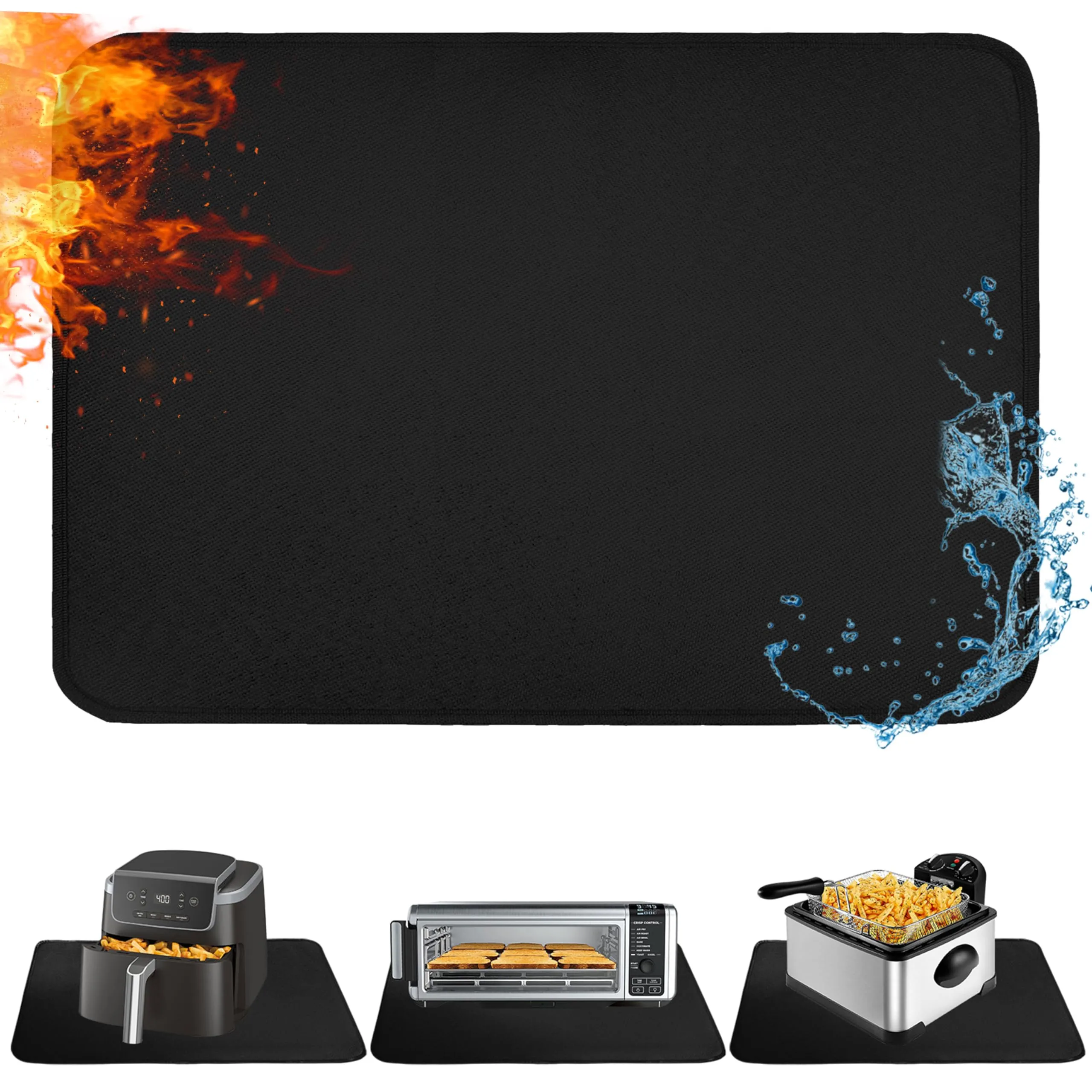 Heat Resistant Kitchen Mats 21x29.5in, Coffee Bar Mat for Countertops, Waterproof & Fireproof