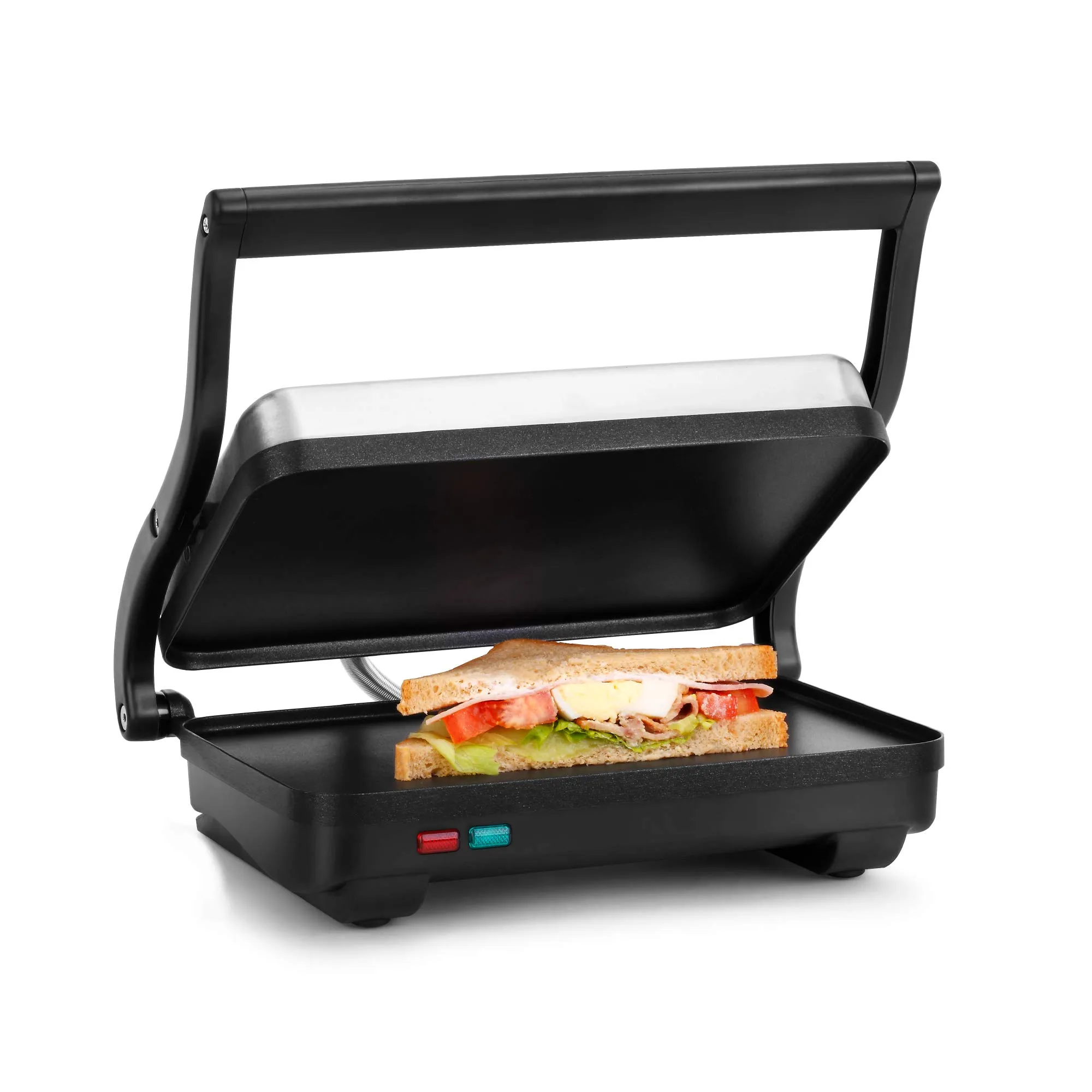 Holstein Housewares Electric Griddle for Sandwiches - Compact Non-Stick Black/Stainless Steel