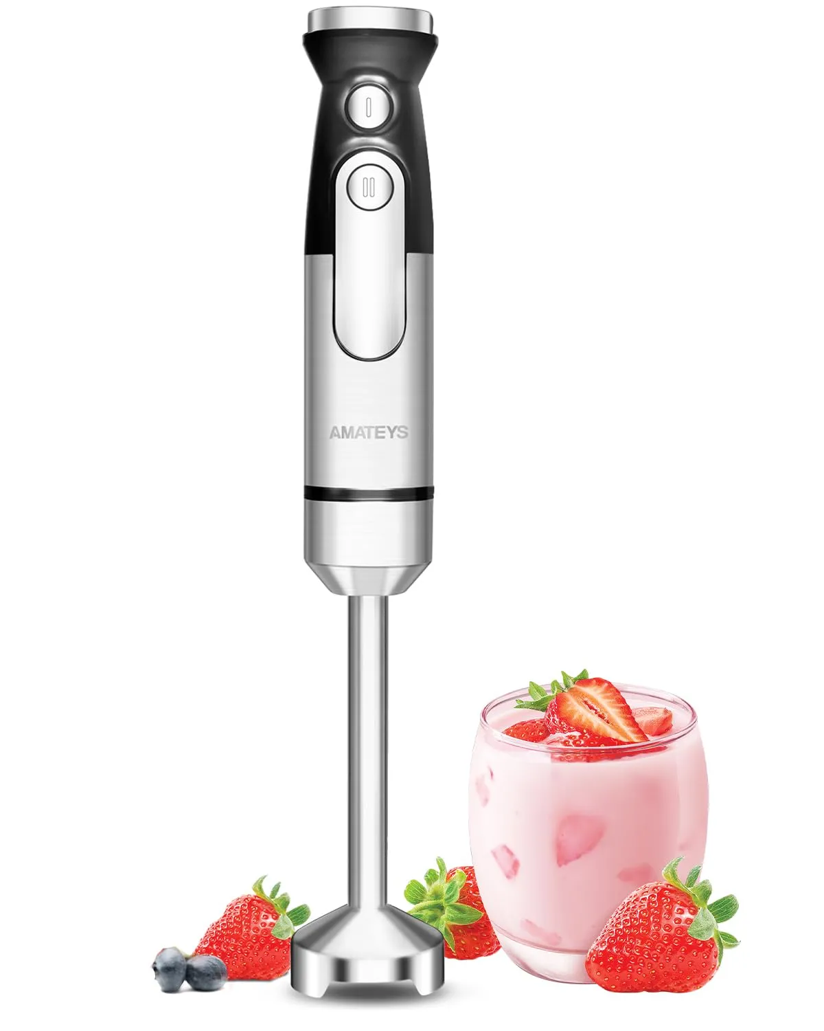 Immersion Blender 700W Handheld with Copper Motor, Variable Speeds, Detachable Stainless Steel