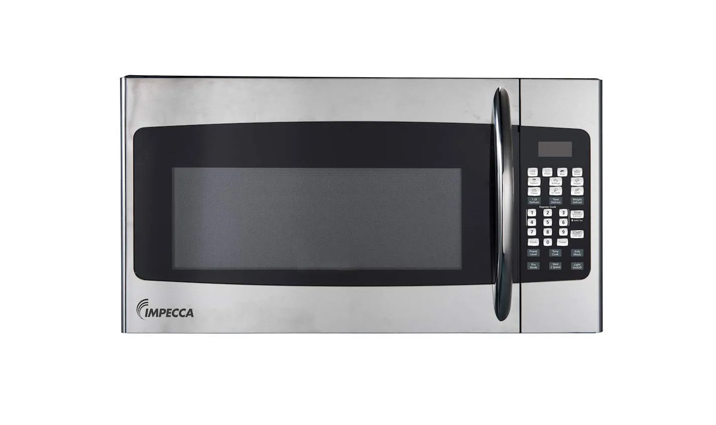 Impecca 1.6 cu. ft. Over-the-Range Microwave, 1000W, Stainless Steel, 2-Speed Vent, Touchpad Controls