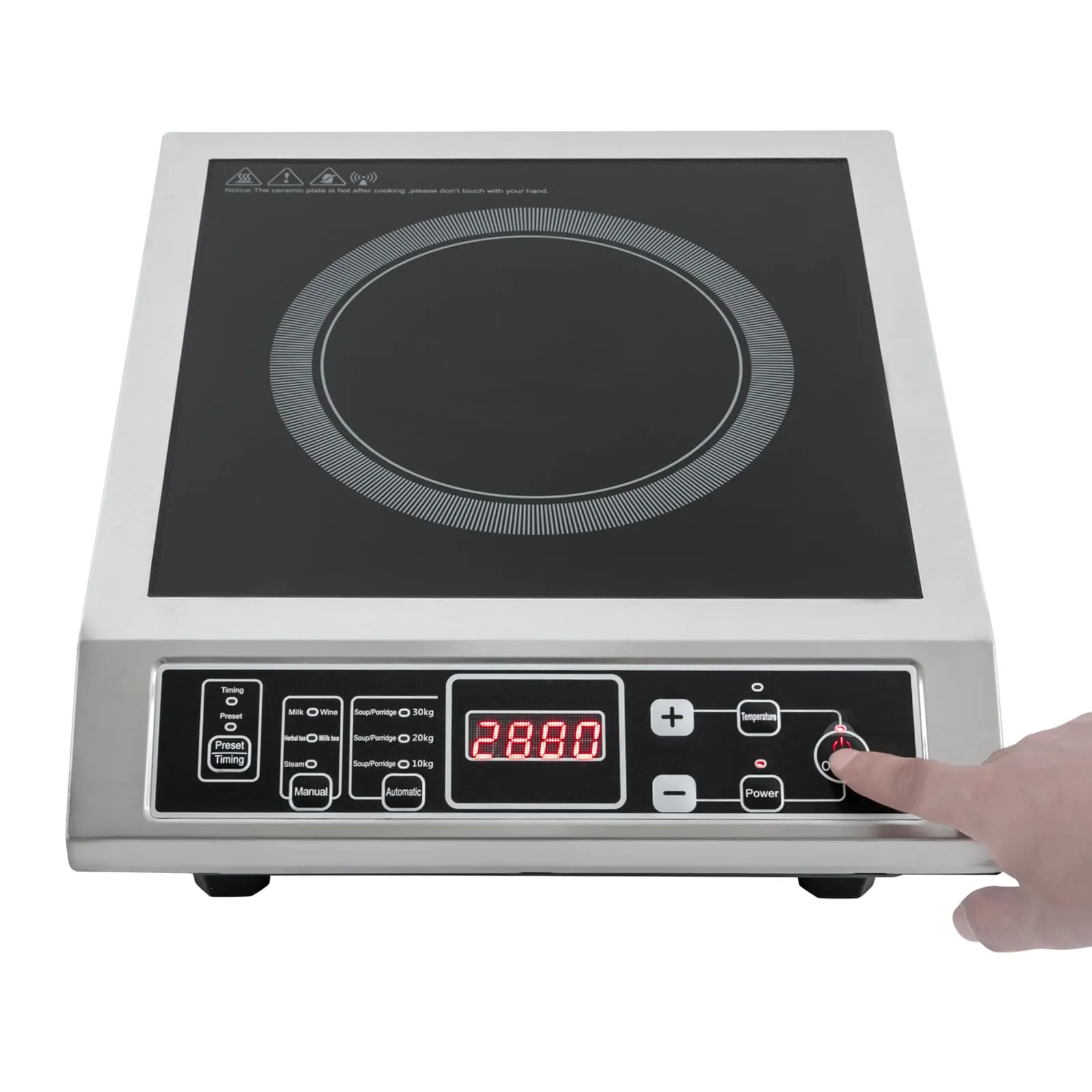 Induction Cooker 3500W Portable Electric Cooktop, Adjustable Temperature, Safety Features, Strong Design