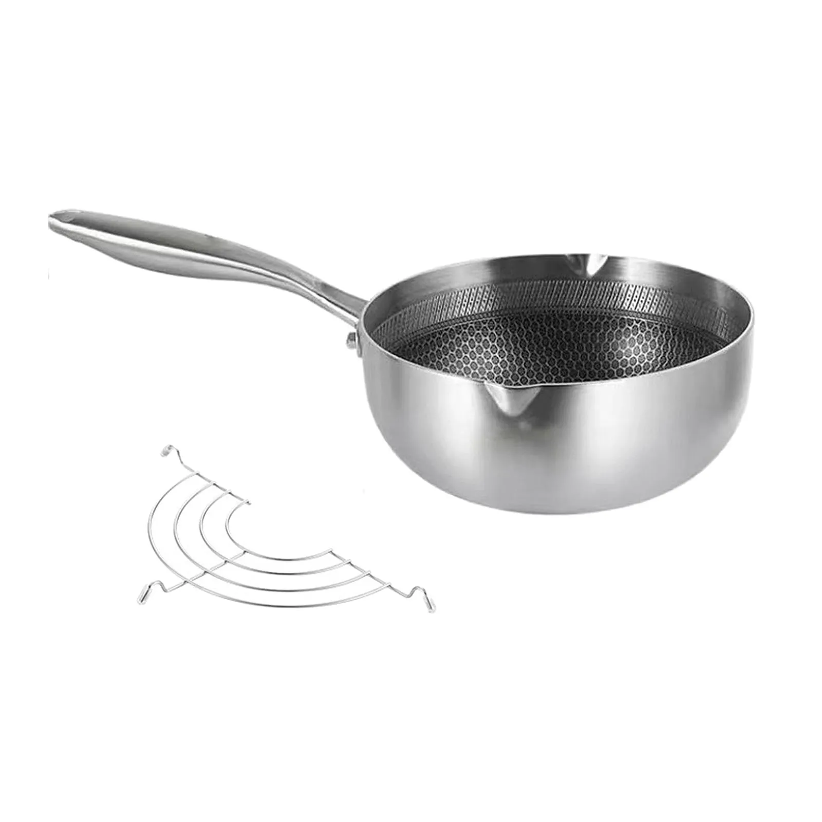 Japanese Tempura Fryer Pan 7.09'' Stainless Steel Deep Frying Pot with Nonstick Surface