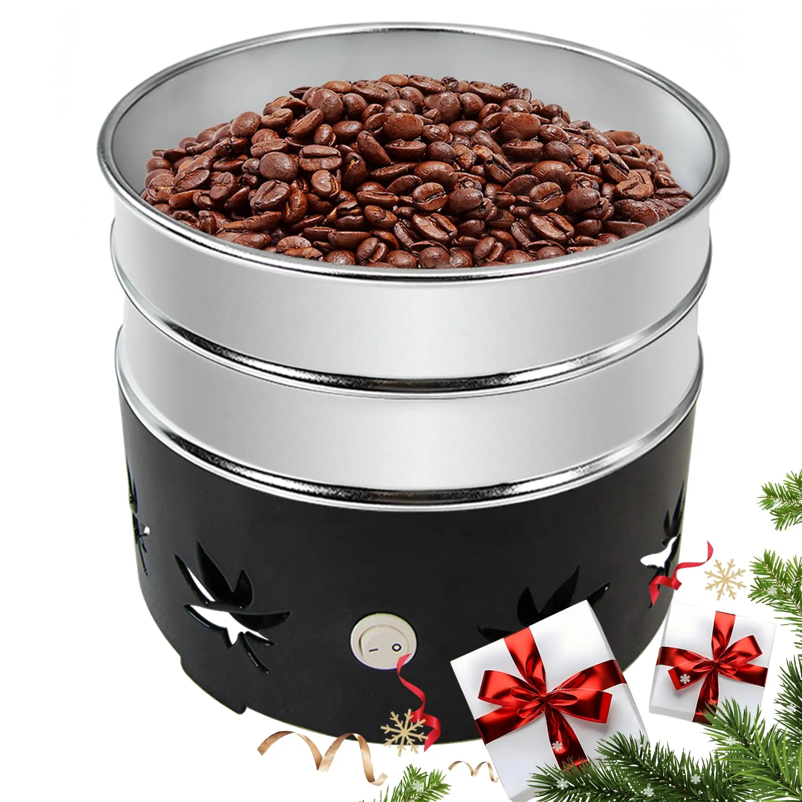 JIAWANSHUN 1.1lb Electric Coffee Bean Cooler, Quick Cooling Machine, 110V, Stainless Steel, Black