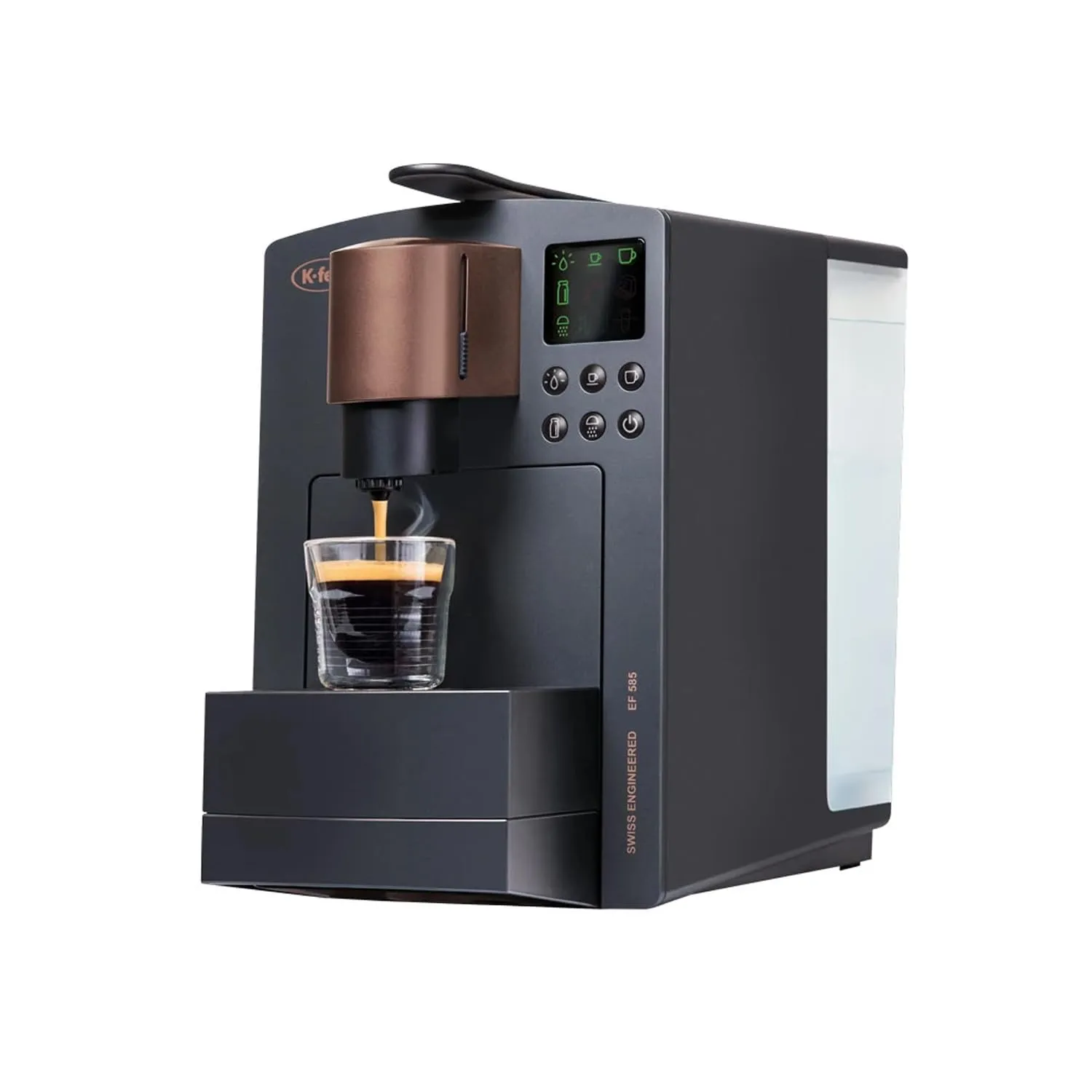 K-fee Grande Single Serve Pods Coffee Machine Black/Copper - Espresso, Milk & Starbucks Compatible