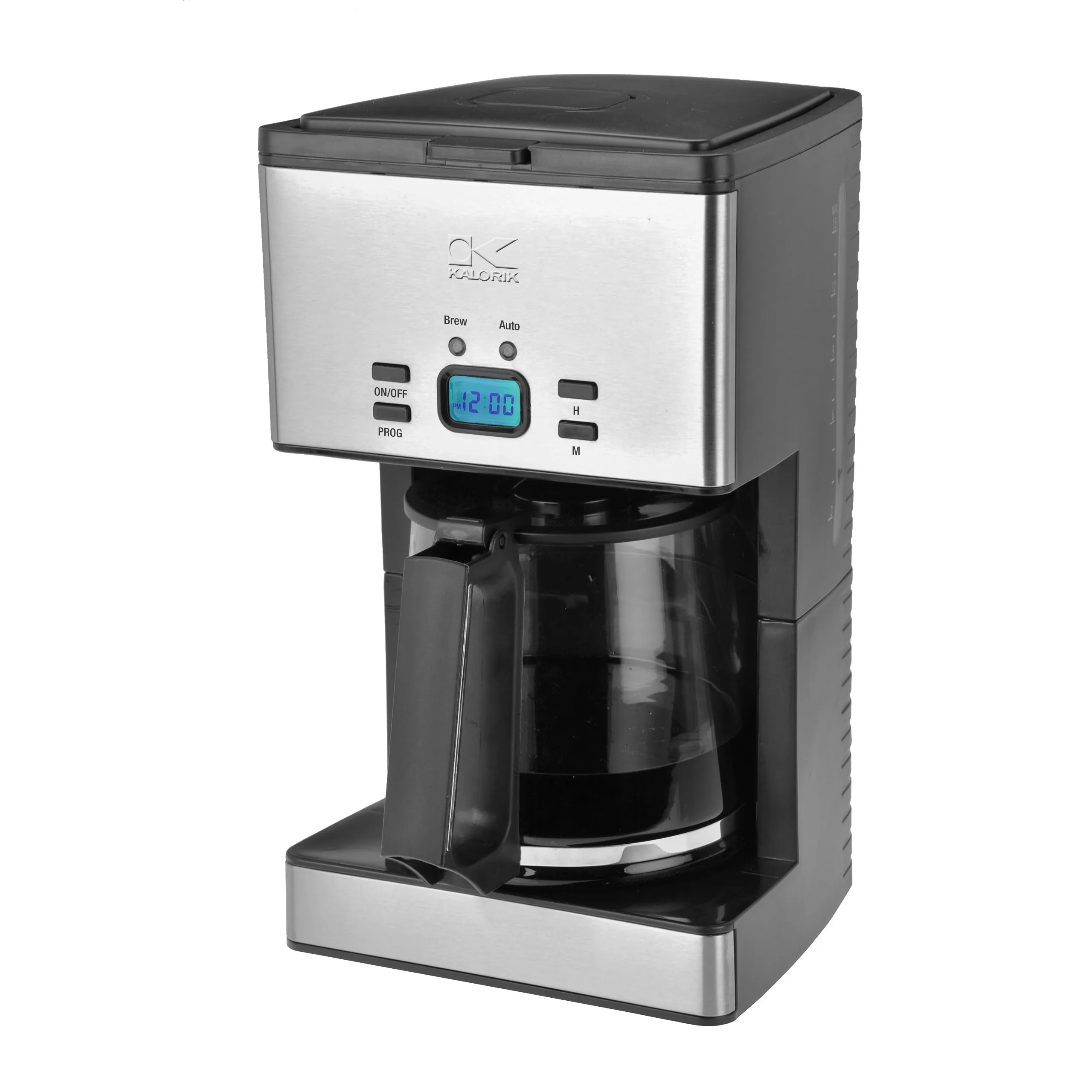 Kalorik Programmable Stainless Steel Coffee Maker, 12-Cup with Anti-Drip Function and Timer