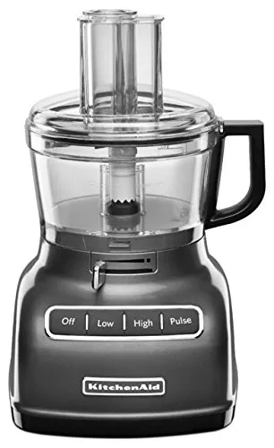 KitchenAid 7-Cup Food Processor with ExactSlice System - Liquid Graphite, High/Low/Pulse Speeds