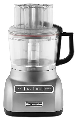 KitchenAid 9-Cup Food Processor with ExactSlice System, Contour Silver, Adjustable Slicing Disc