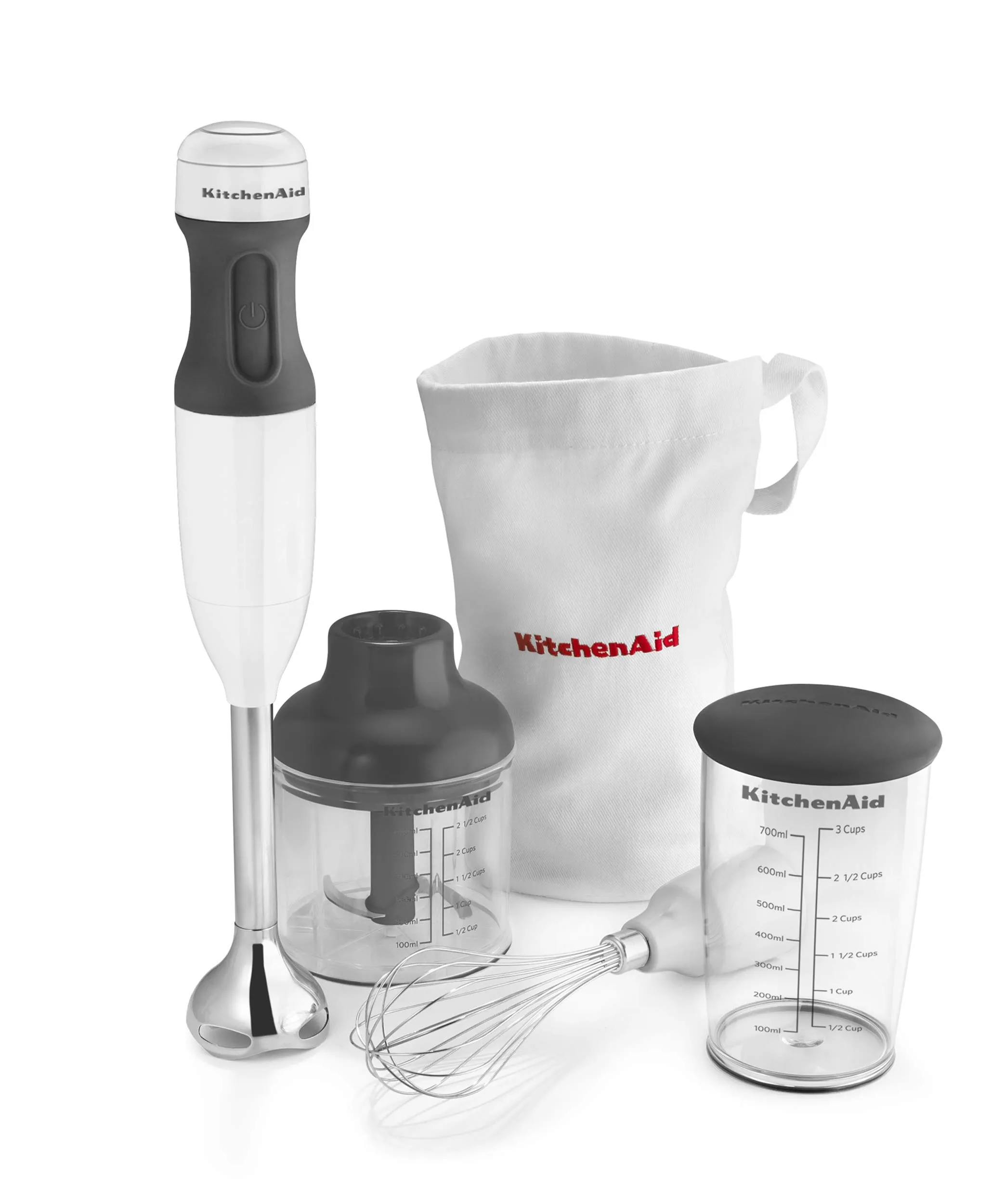 KitchenAid KHB2351WH Pro Line Hand Blender, 2 Speed, White - Versatile, Ergonomic, BPA-Free