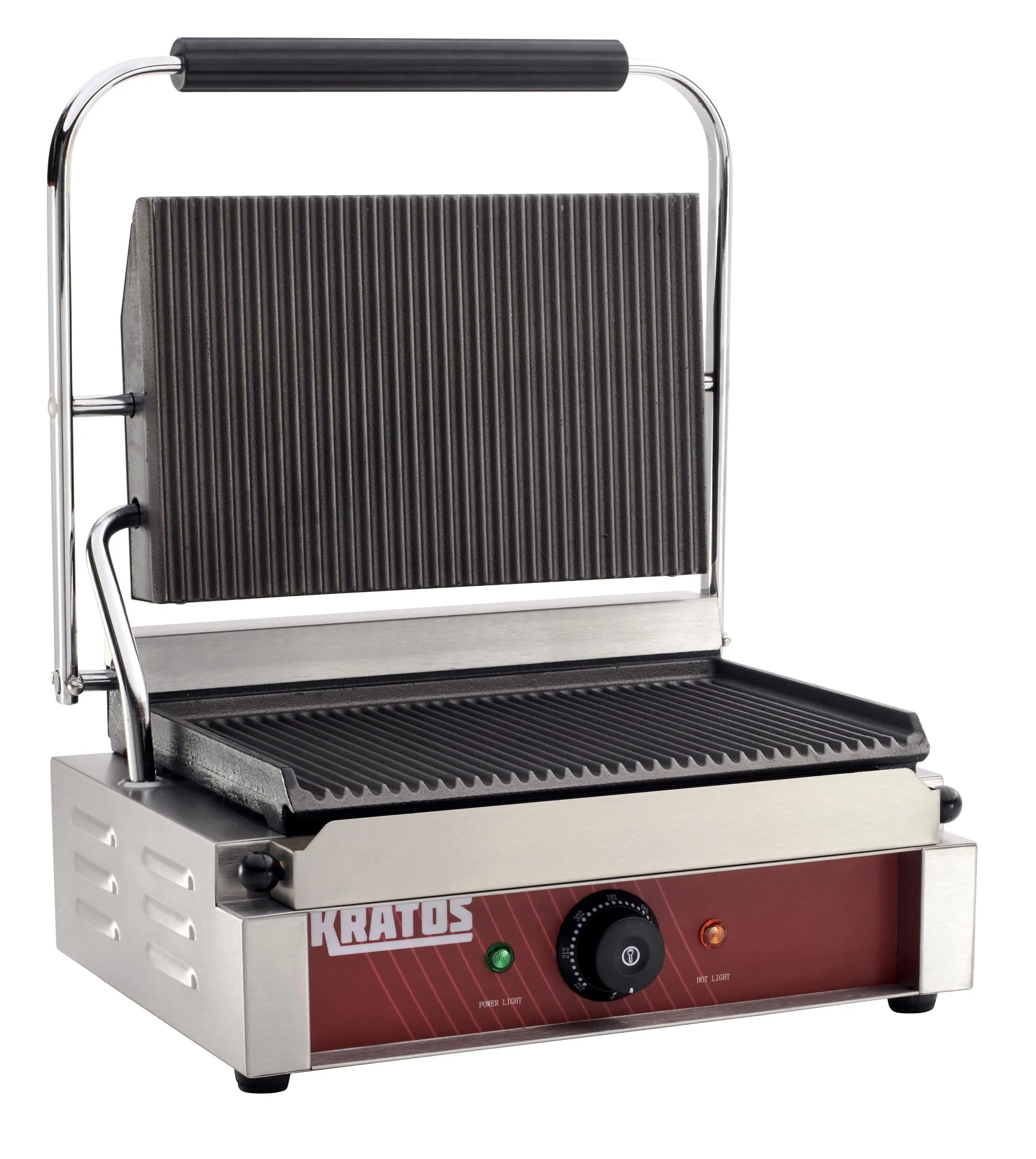 Kratos 29Y-020 Commercial Panini Grill - Grooved Plates, 14'x9' Cooking Area, Stainless Steel