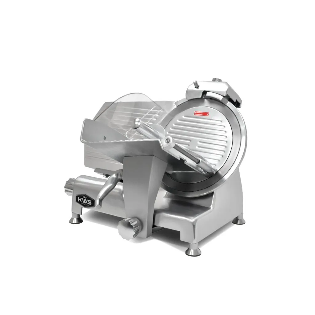 KWS 12' Commercial Meat Slicer MS-12DS with Stainless Steel Blade, Anodized Aluminum Base