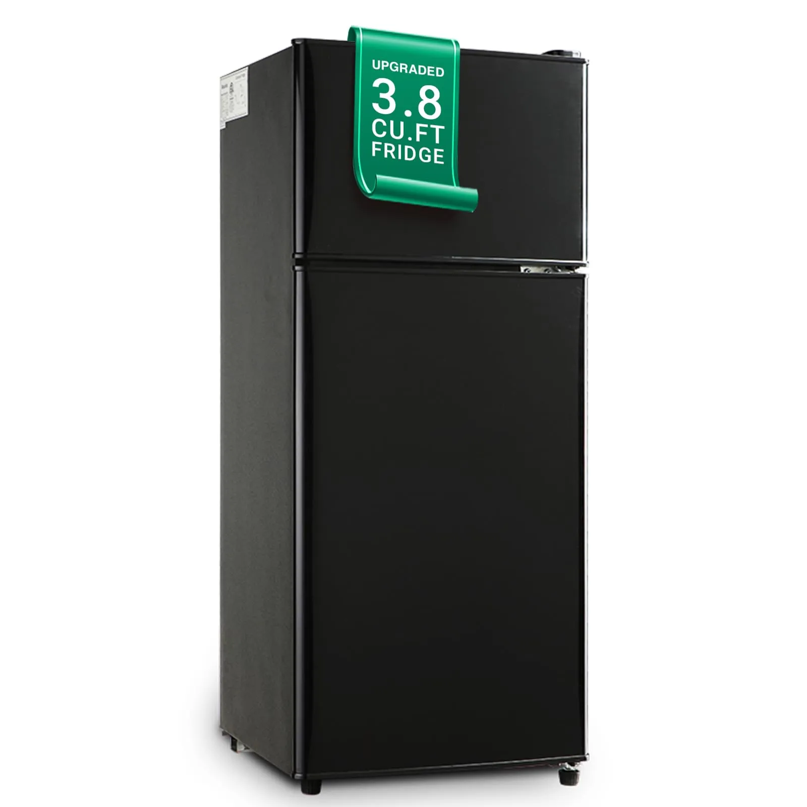 Maine Compact Refrigerator with Freezer, 3.8 Cu.Ft, 7 Adjustable Thermostat, Black