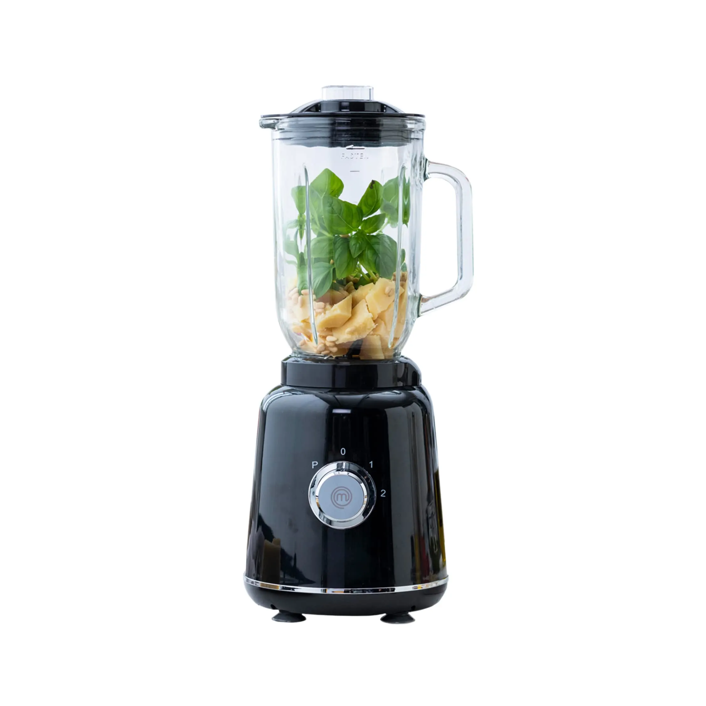 MasterChef Glass Blender 33oz for Smoothies, Milkshakes & Frozen Drinks, 400W, Black