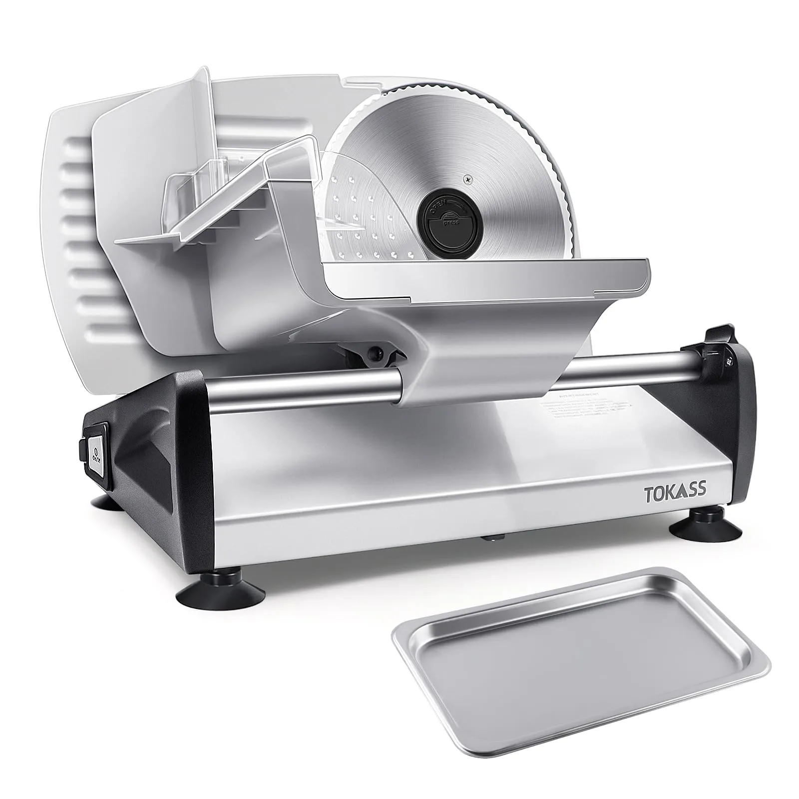 Meat Slicer TOKASS Electric Deli Food Slicer 7.5’’ Stainless Steel Blade Adjustable Thickness