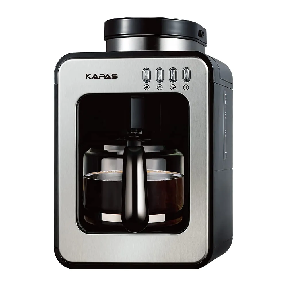 Mini Automatic Coffee Machine 0.6L with Grinding Function, Programmable Timer & Keep Warm Plate