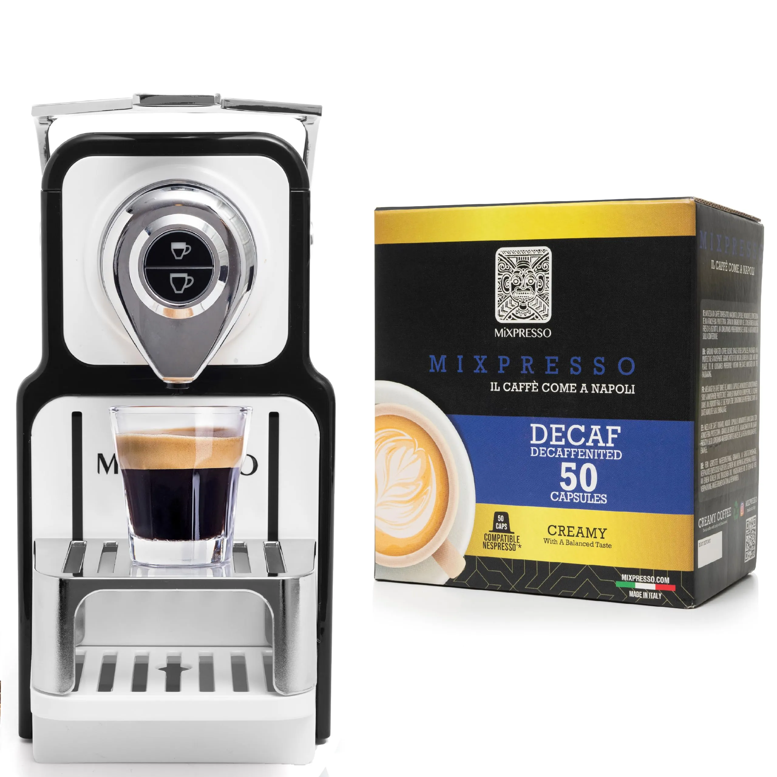 Mixpresso Espresso Machine for Nespresso Compatible Capsules, 23oz, Programmable Coffee Maker