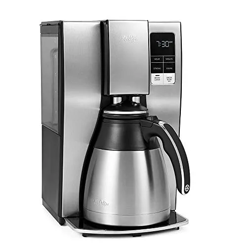 Mr. Coffee 10 Cup Thermal Programmable Coffeemaker, Stainless Steel, Strong Brew Selector