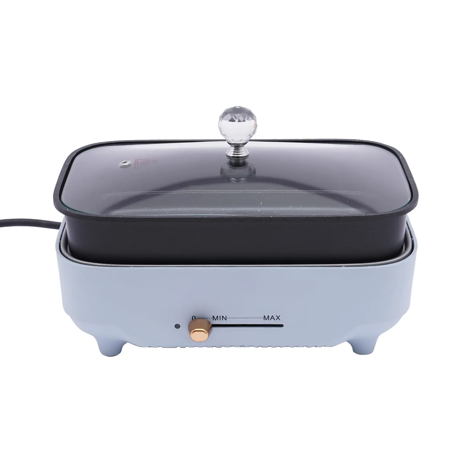 Multifunctional Electric Cooker Blue, 800W 2.5L Hot Pot Cooking Appliance with Non-stick Surface