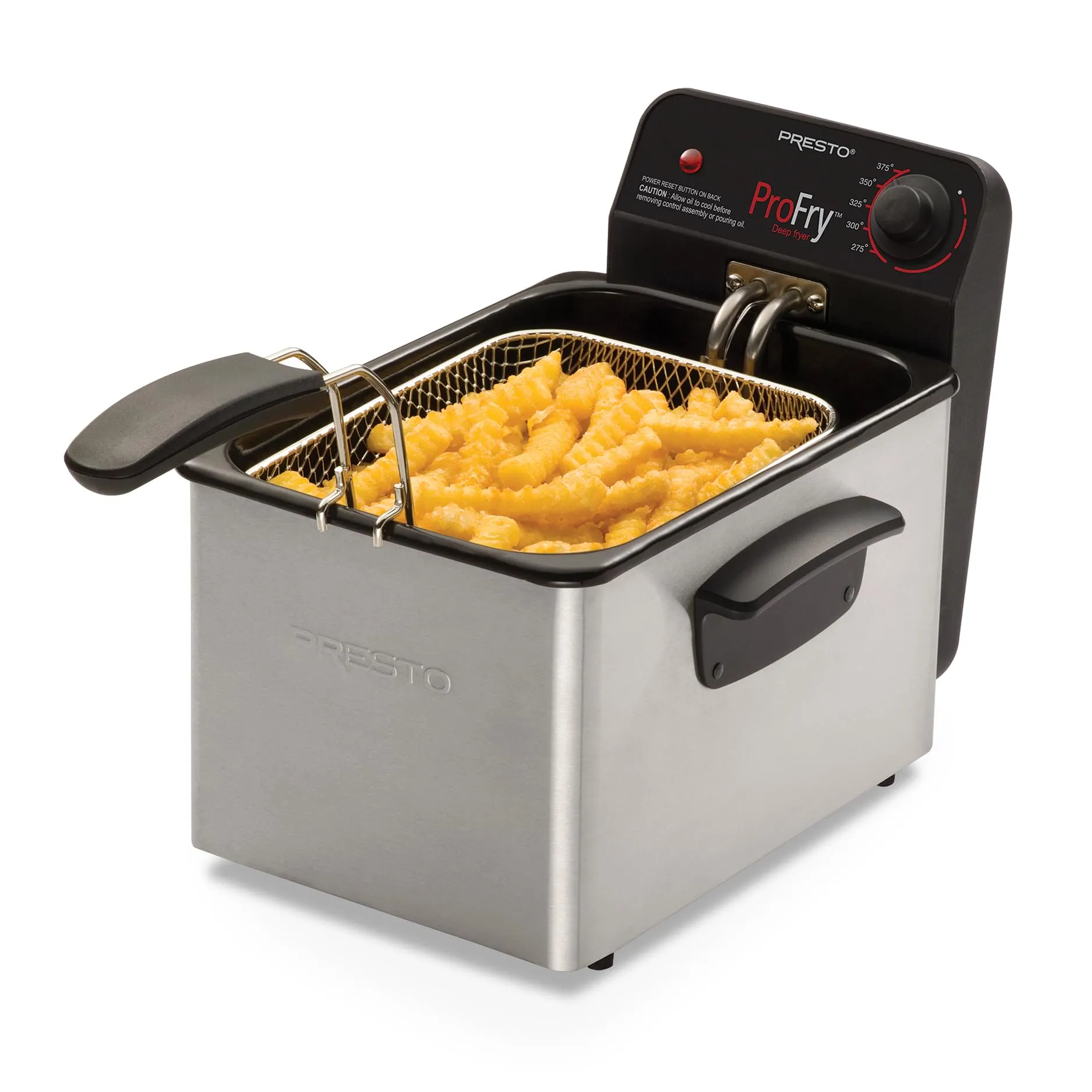 National Presto 05461 Stainless Steel Pro Fryer, 8-Cup Capacity, Fast Heating, Silver