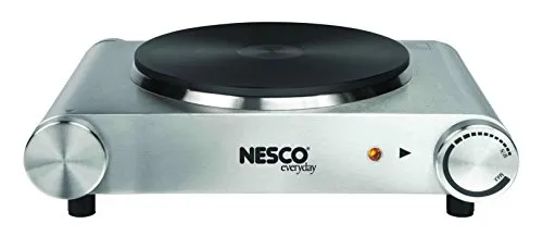 Nesco SB-01 1500-Watt Stainless Steel Electric Burner, 7.4-Inch, Silver - Versatile Cooking Solution