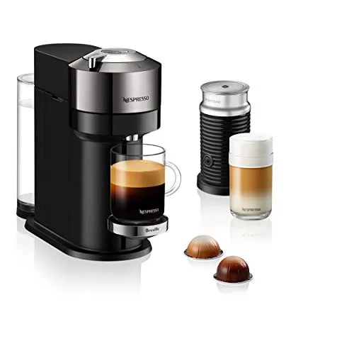 Nespresso Vertuo Next Deluxe Coffee Maker with Aeroccino - 1.1L Black & Dark Chrome