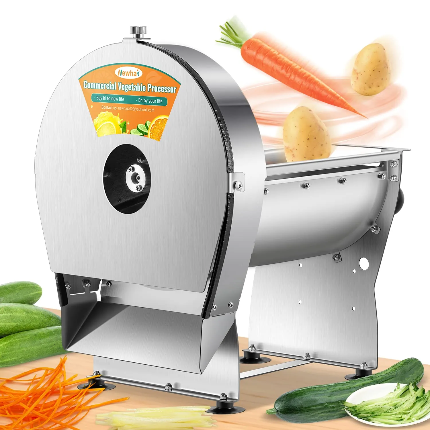 Newhai Electric Commercial Vegetable Shredder Machine 3mmX3mm Stainless Steel for Potatoes Carrot