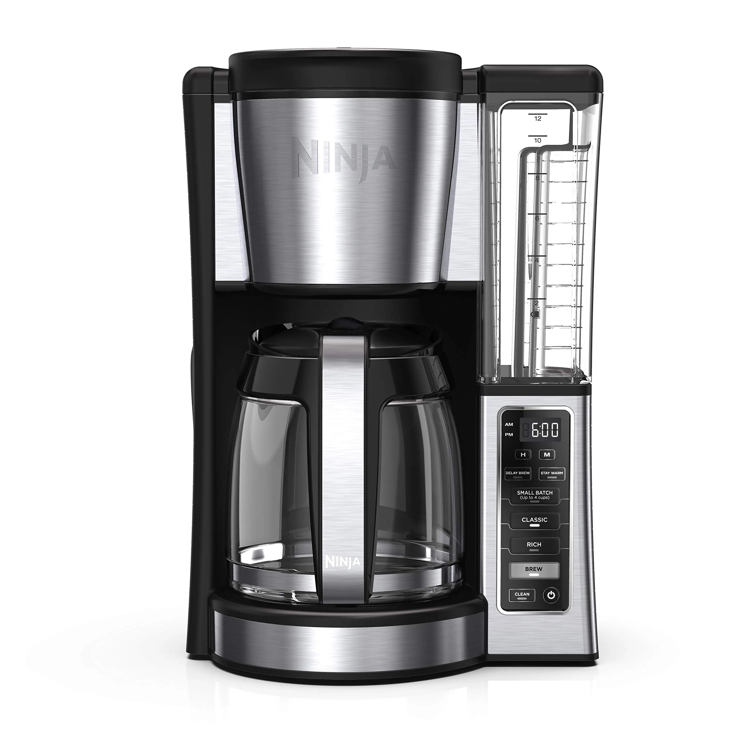 Ninja 12-Cup Programmable Coffee Maker, 60 oz, Black/Stainless Steel - Custom Brew Strengths