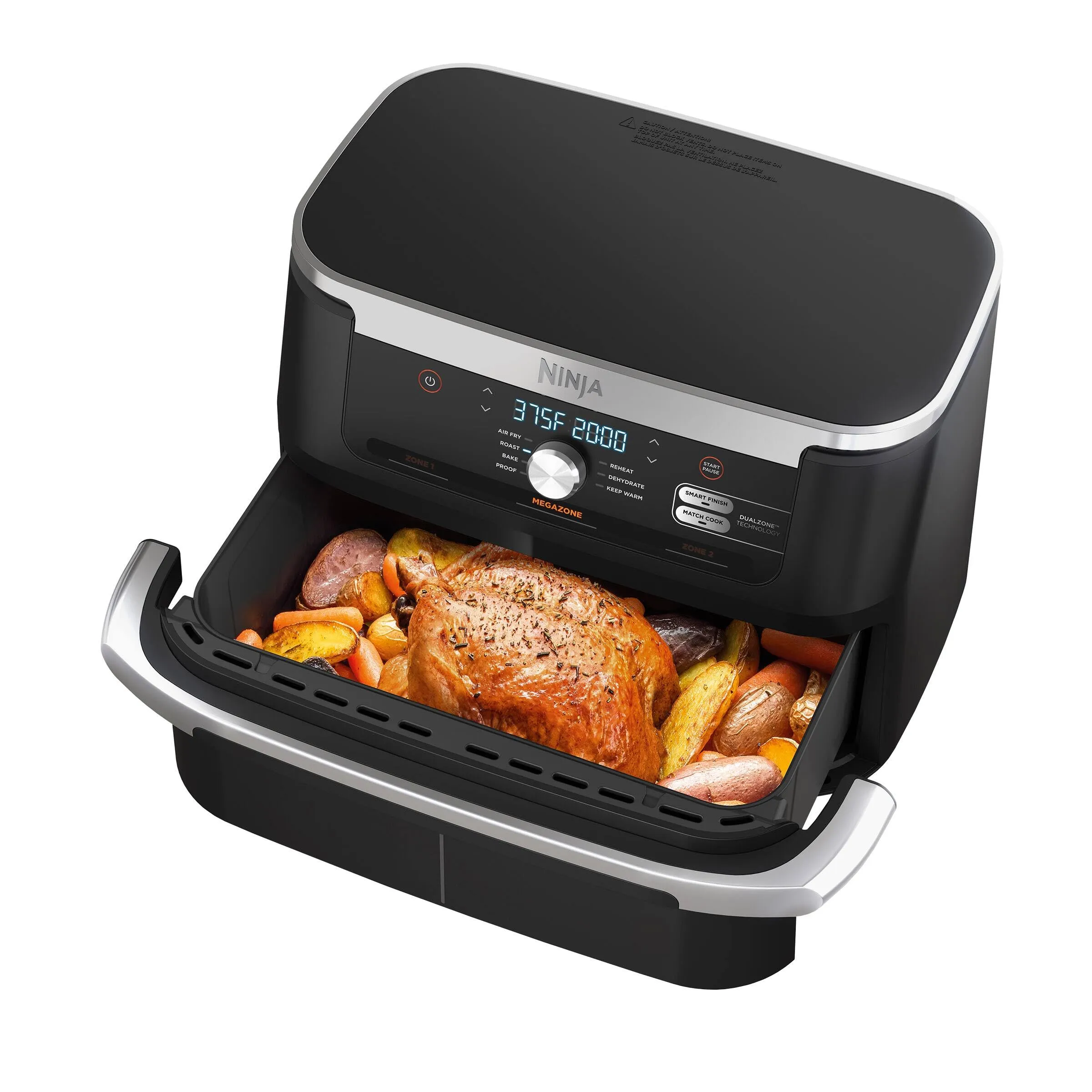 Ninja AD600CO Foodi 11-Quart Air Fryer with FlexBasket, 7-in-1 Versatility, Smart Finish & Divider