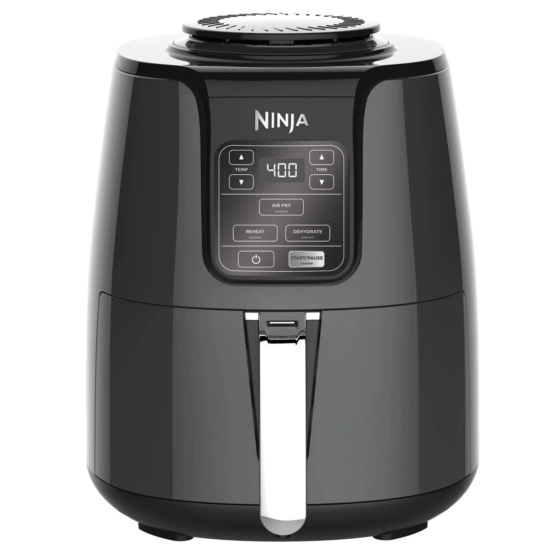 Ninja AF100 Air Fryer with 4-Quart Ceramic-Coated Basket, Dehydrate & Reheat, Black/Gray