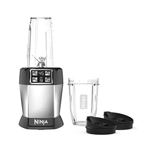 Ninja BL480D Nutri Personal Blender, Auto-iQ, 1000W, Black/Silver, 18oz & 24oz Cups Included