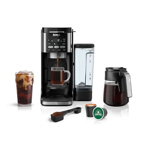 Ninja CFP101 DualBrew Hot & Iced Coffee Maker, 12-Cup & Single-Serve, Black, Compatible with K-Cups