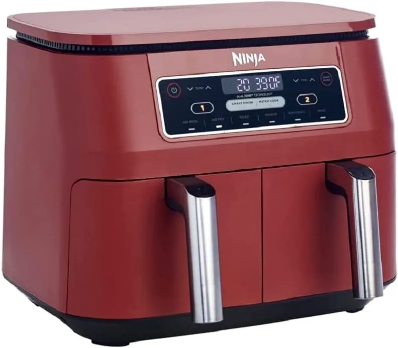 Ninja DZ201 Foodi 6-in-1 2-Basket Air Fryer, 8-Quart Capacity, DualZone Technology - Cinnamon/Red