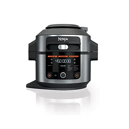 Ninja OL500 Foodi 6.5 Qt 14-in-1 Pressure Cooker Steam Fryer with SmartLid, Silver/Black