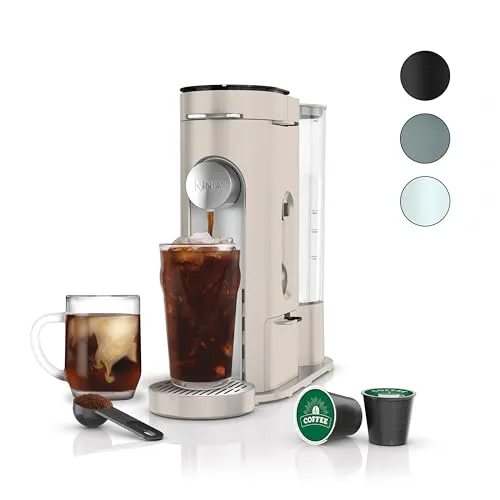 Ninja PB041ST Single-Serve Coffee Maker, K-Cup Pod Compatible, 56-oz Reservoir, Iced Brew Options