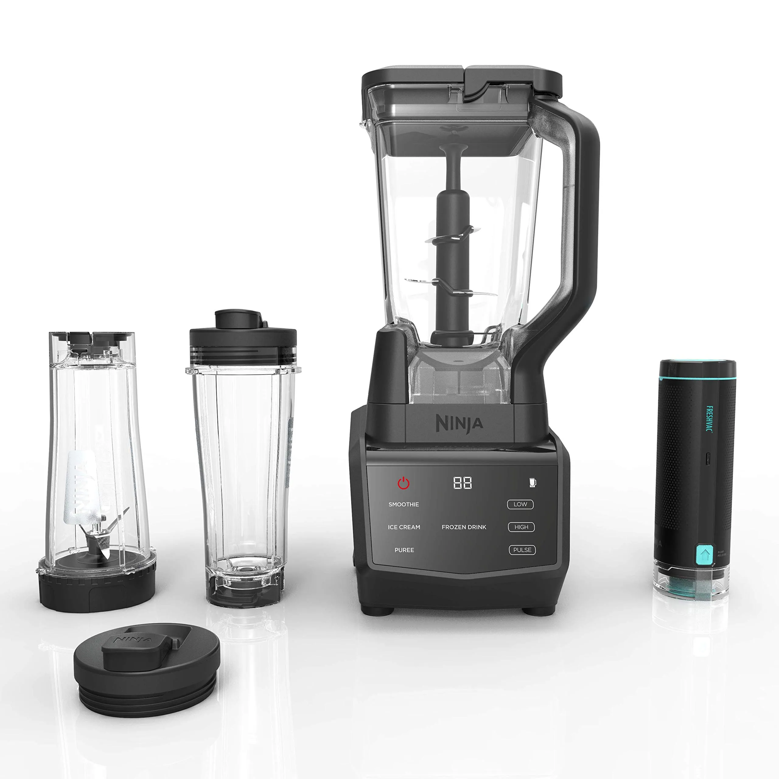 Ninja Smart Screen DUO Technology Black Countertop Blender with FreshVac, 72 oz Capacity