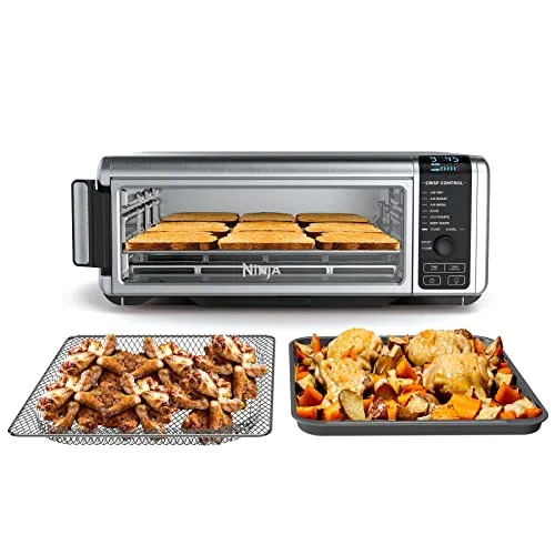 Ninja SP101 Digital Air Fry Countertop Oven, 8-in-1 Functionality, Silver, Space-Saving Design