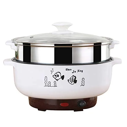 Non-Stick Electric Skillet Double Layer Multi-Function Stainless Steel Cooker for Home Cooking