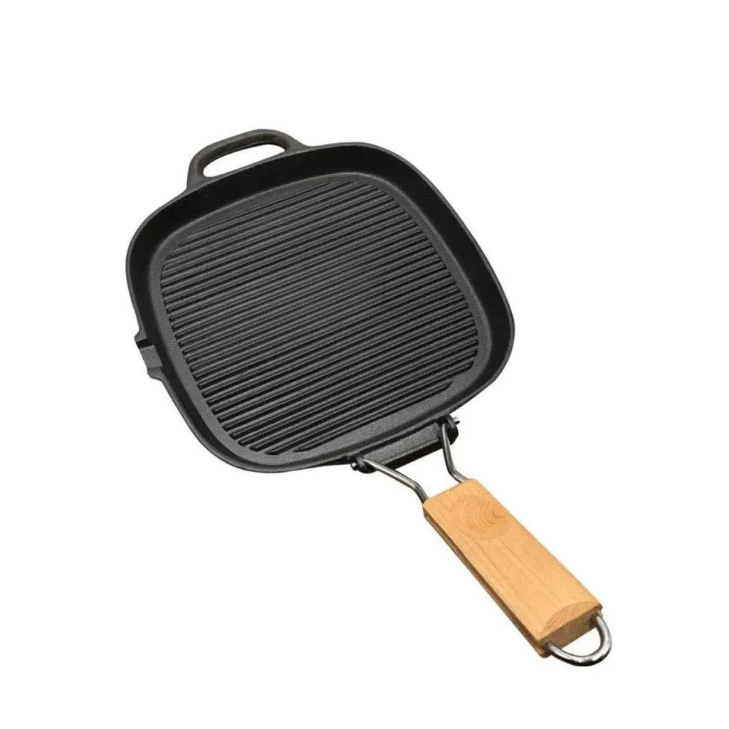 Nonstick Frying Pan 24.5cm, Adjustable Temperature, Foldable Handle, BBQ Grill Teppanyaki Plate