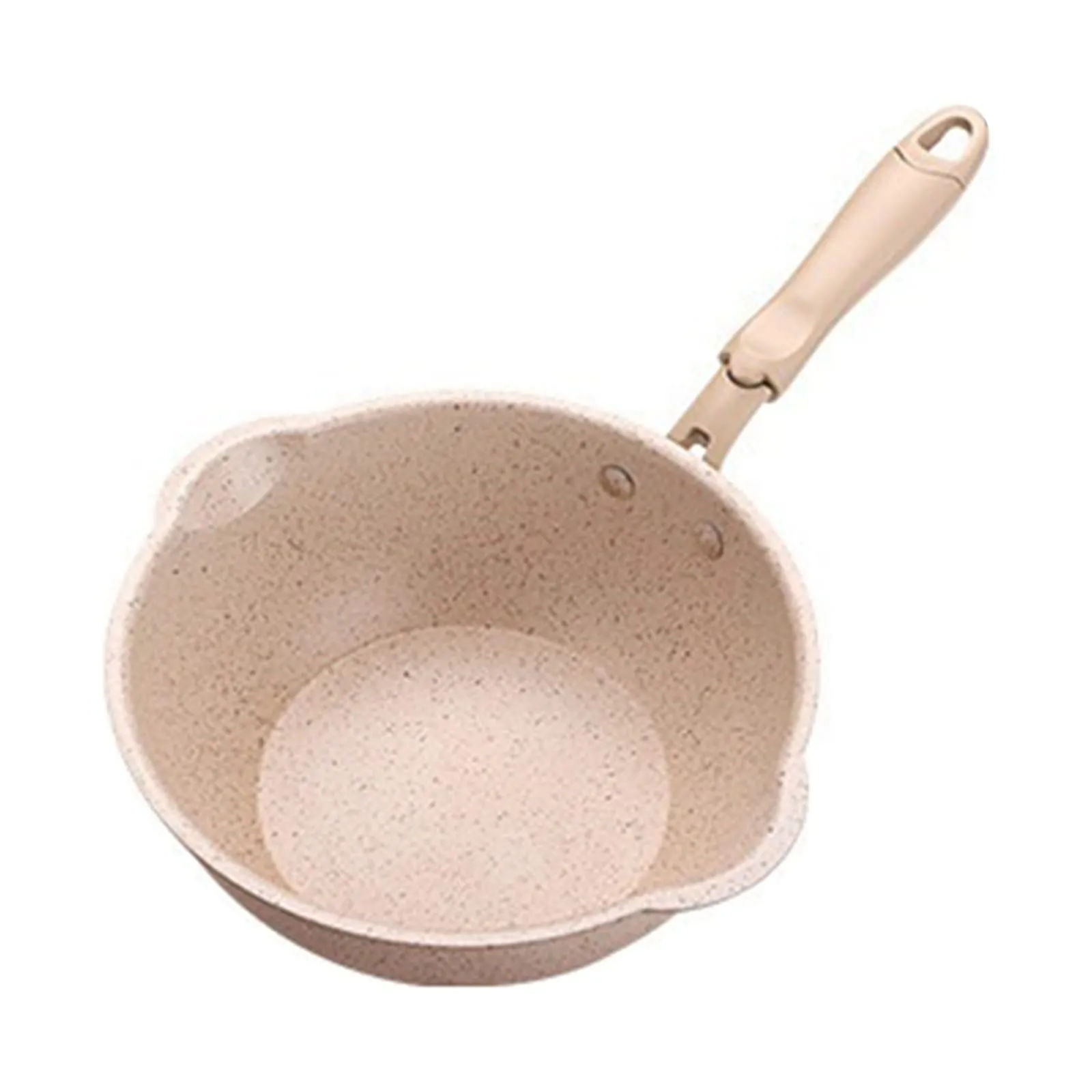 Nonstick Frying Saucepan - Ergonomic Handle, Beige, Suitable for Various Wok Cooking