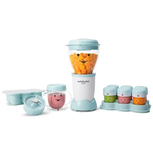 NutriBullet Baby Complete Food-Making System, 32-Oz, White/Blue, Quick Puree & Storage Solution