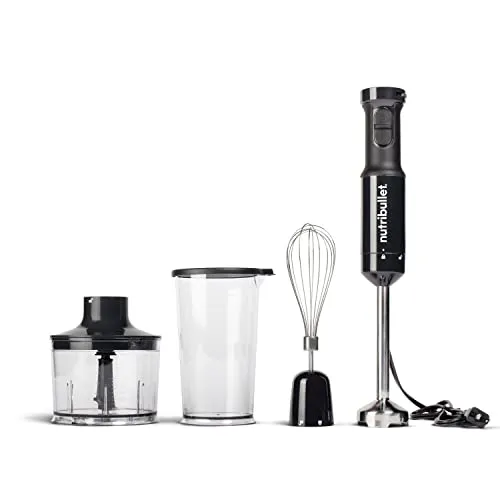 Nutribullet Immersion Blender Deluxe Set - Black, 30 oz, 350W, Whisk & Chopper Attachments