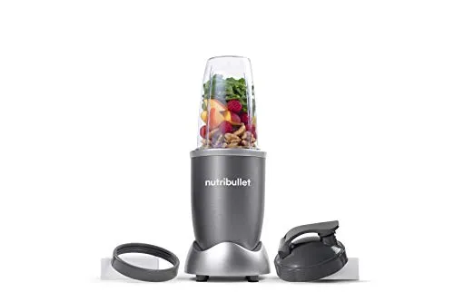 NutriBullet NBR-0601WM 600W Nutrient Extractor, 6pcs, Gray - Fast Smoothies & Easy Clean-Up