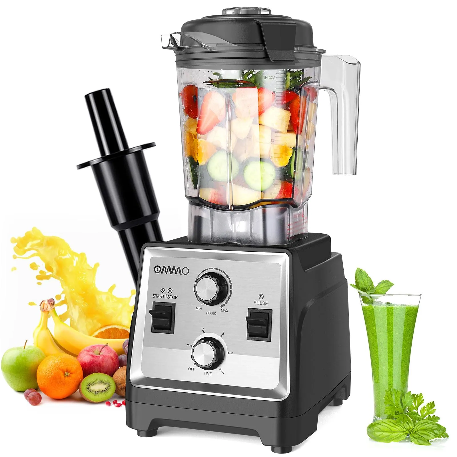 OMMO 1800W Professional High-Speed Blender, 68oz BPA-Free for Smoothies, Ice, and Nuts