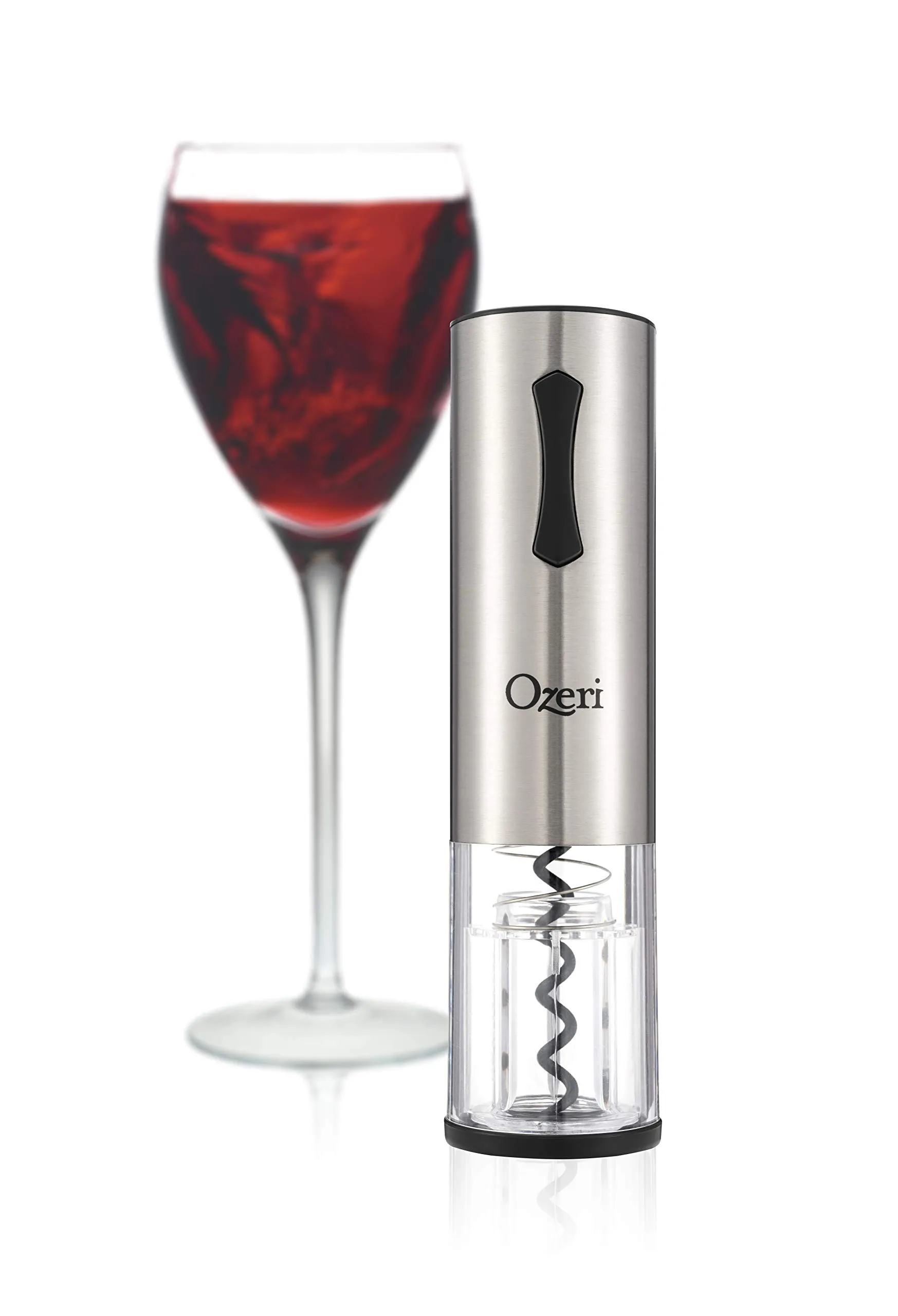 Ozeri Travel Series USB Rechargeable Electric Wine Opener, Stainless Steel, Opens 80 Bottles